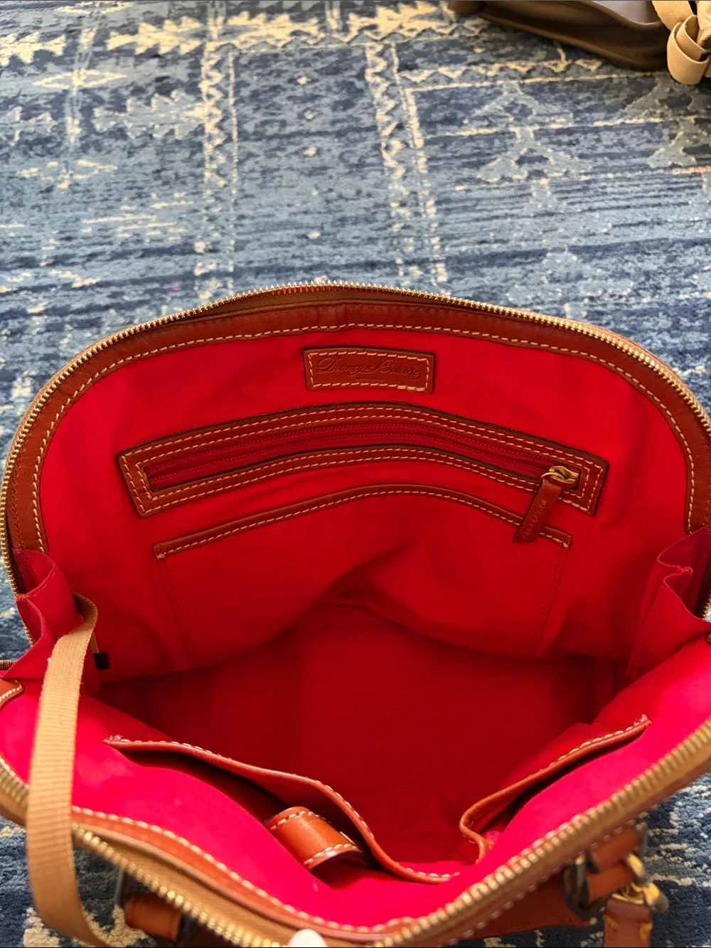 Dooney & Bourke Cognac/Tan Pebble Leather Satchel